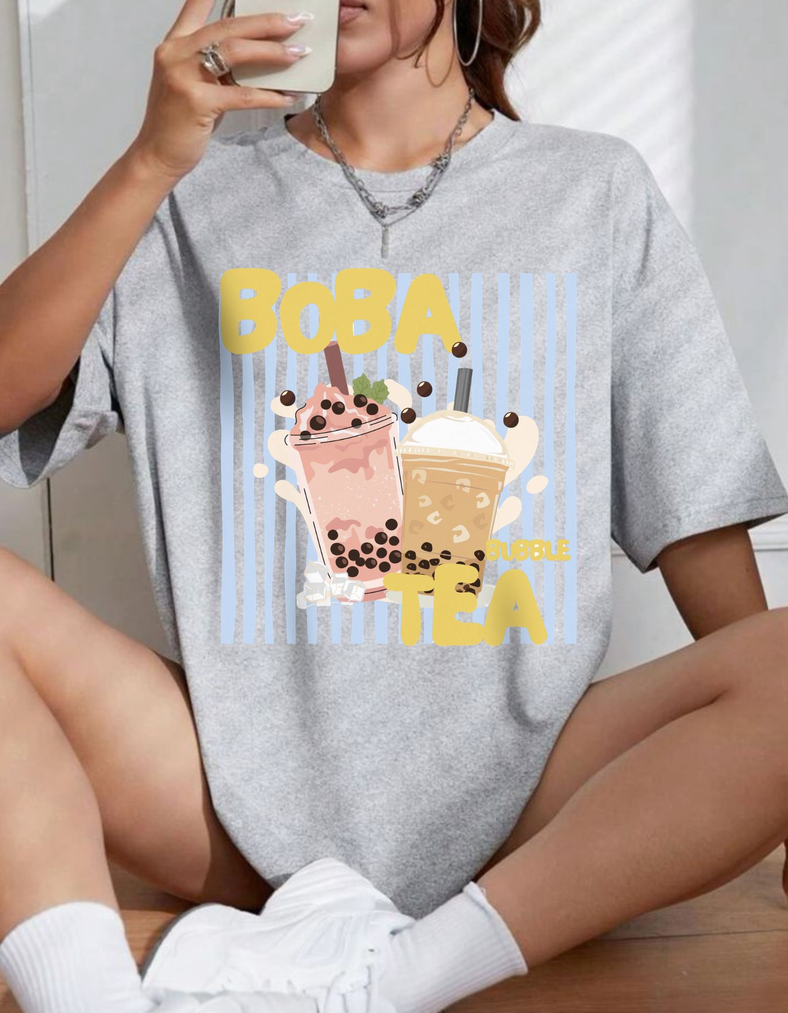 Women's Oversized Boba Tea T-Shirt