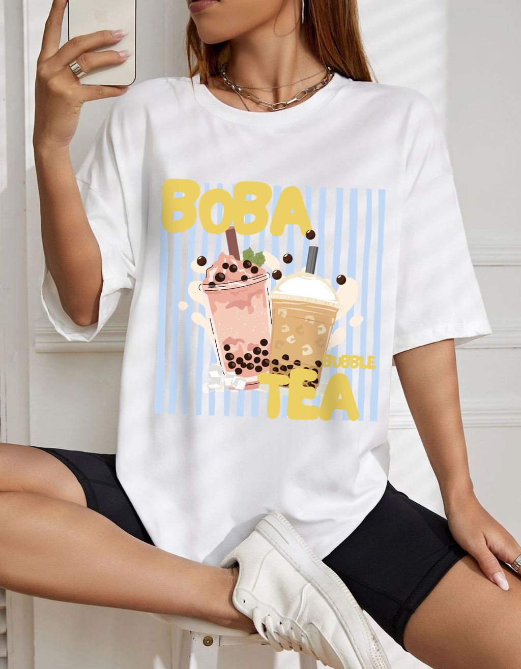 Women's Oversized Boba Tea T-Shirt