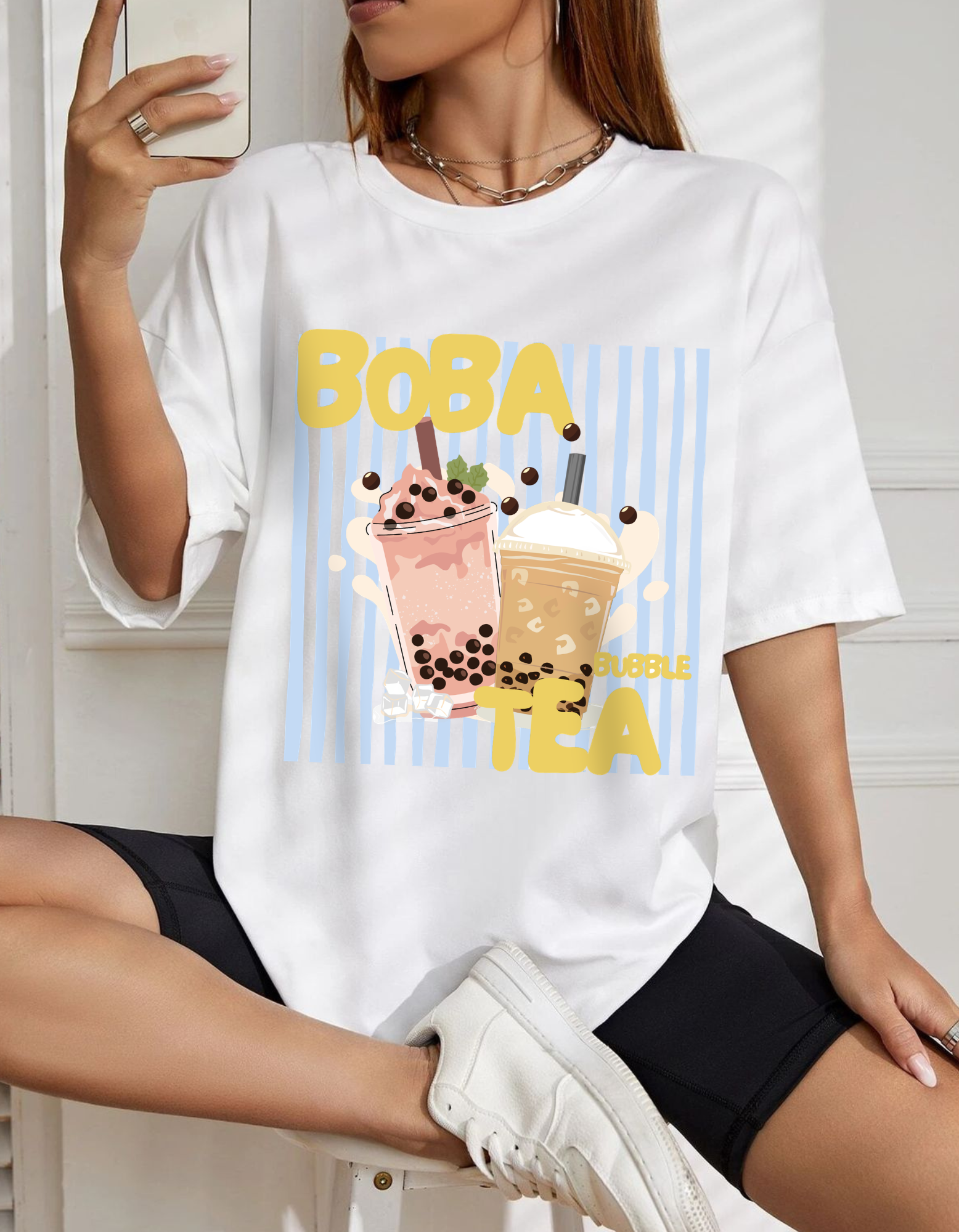 Women's Oversized Boba Tea T-Shirt
