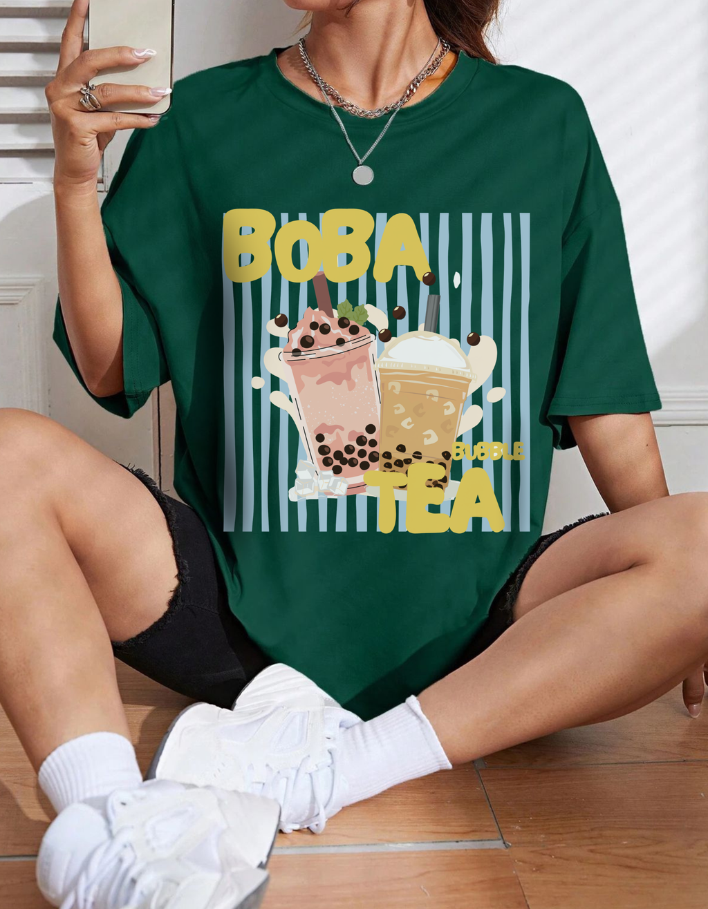 Women's Oversized Boba Tea T-Shirt