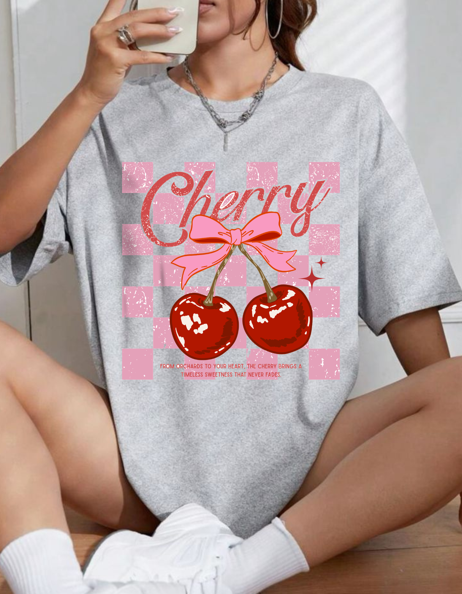 Women's Cherry Oversized T-Shirt
