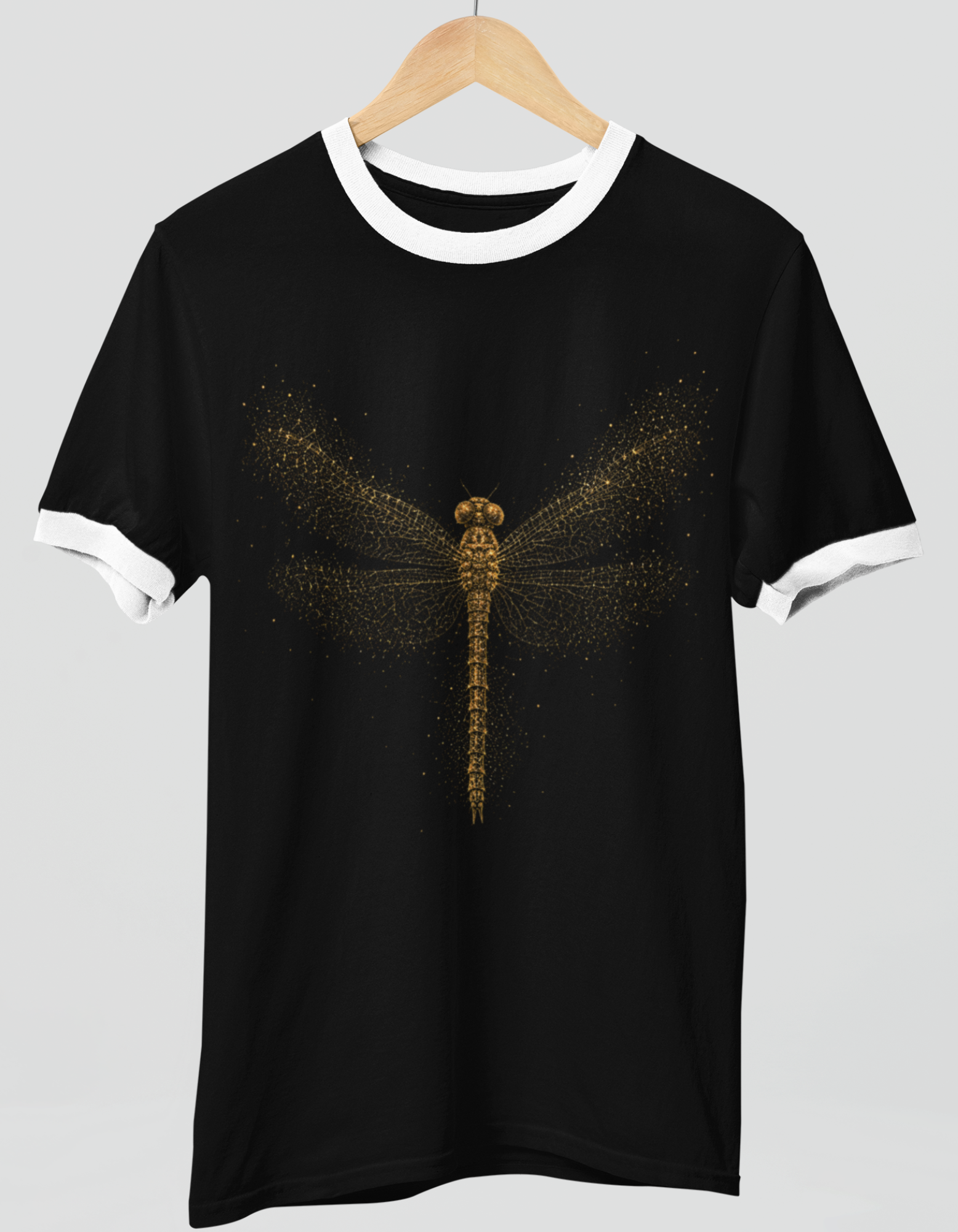 Women's Golden Dragonfly Ringer T-Shirt