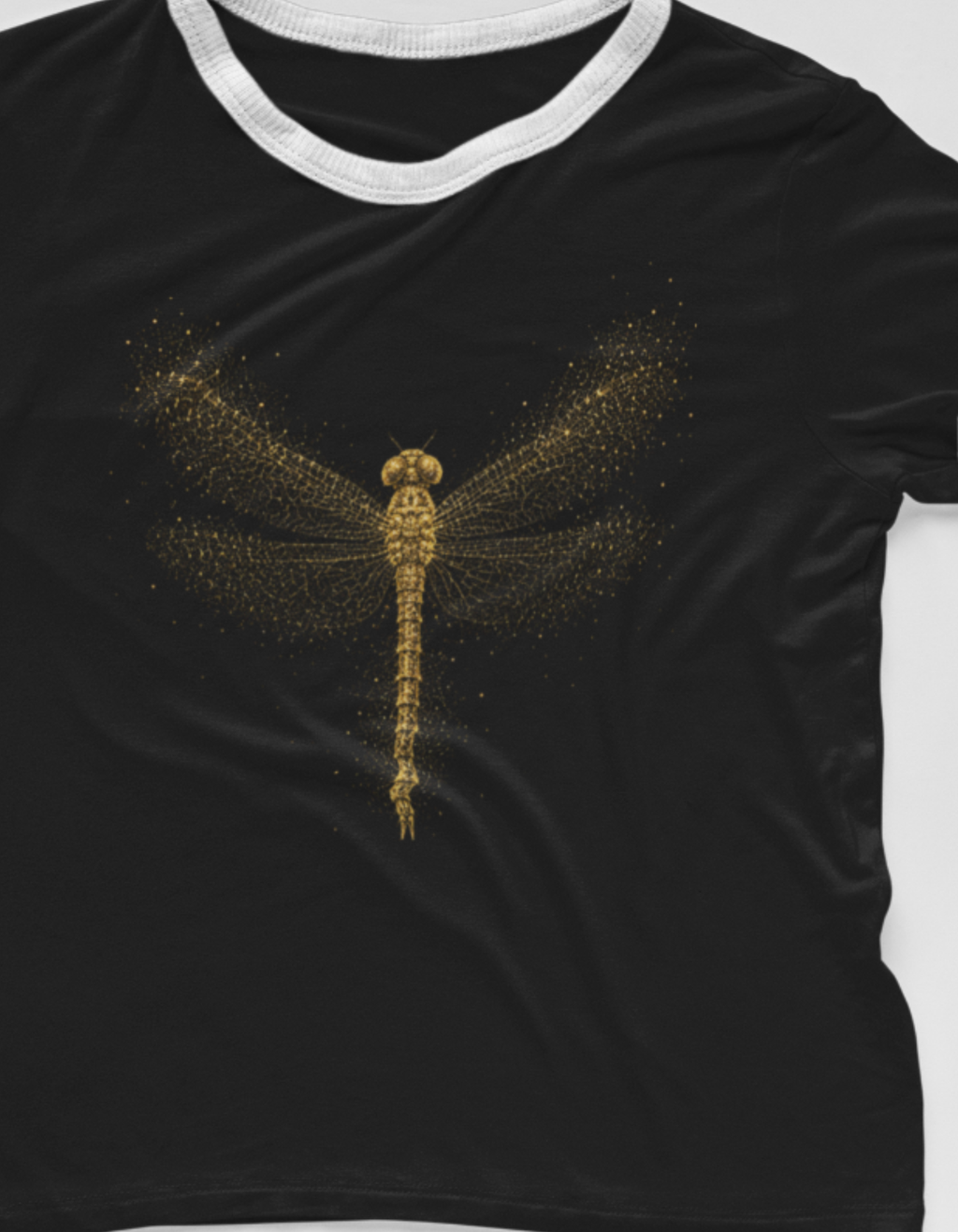 Women's Golden Dragonfly Ringer T-Shirt