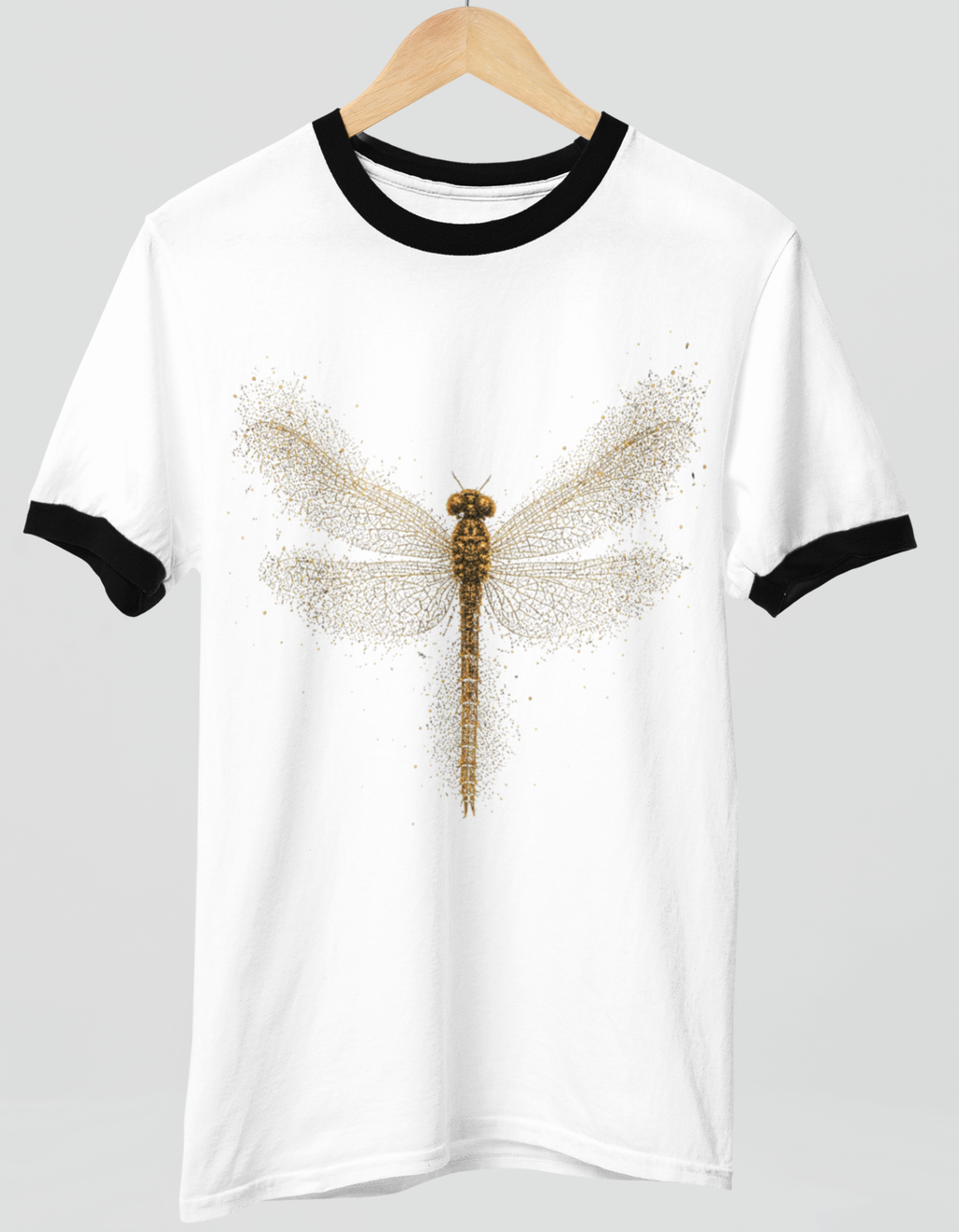 Women's Golden Dragonfly Ringer T-Shirt