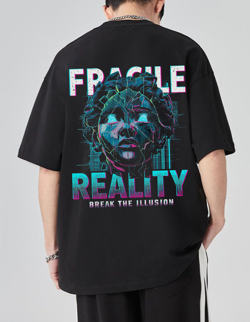 Fragile Reality Oversized T-Shirt for Men