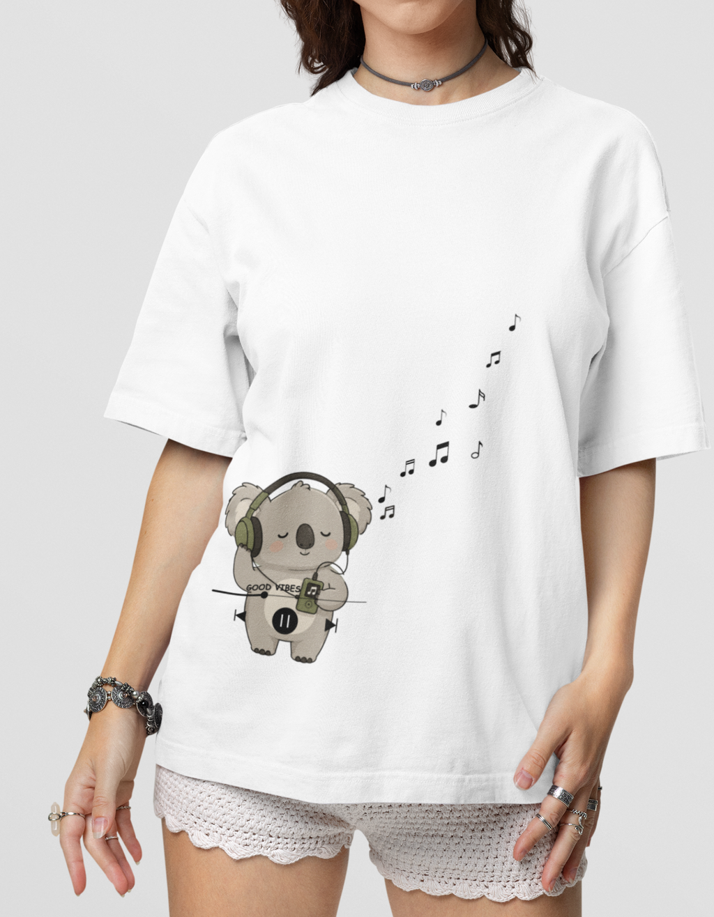 Unisex Oversized Good Vibes Koala T-Shirt