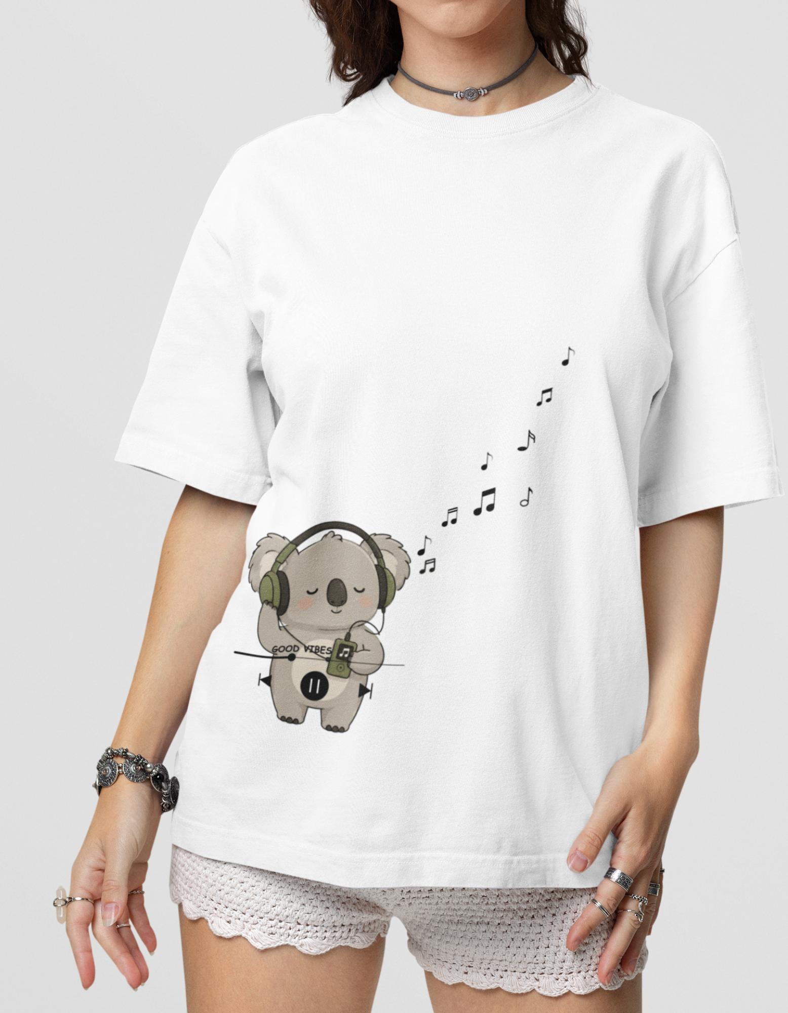 Unisex Oversized Good Vibes Koala T-Shirt