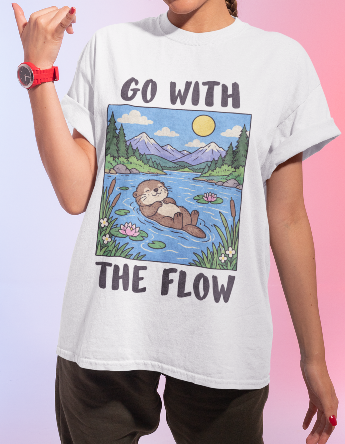 Unisex Printed Terry Oversized Tee