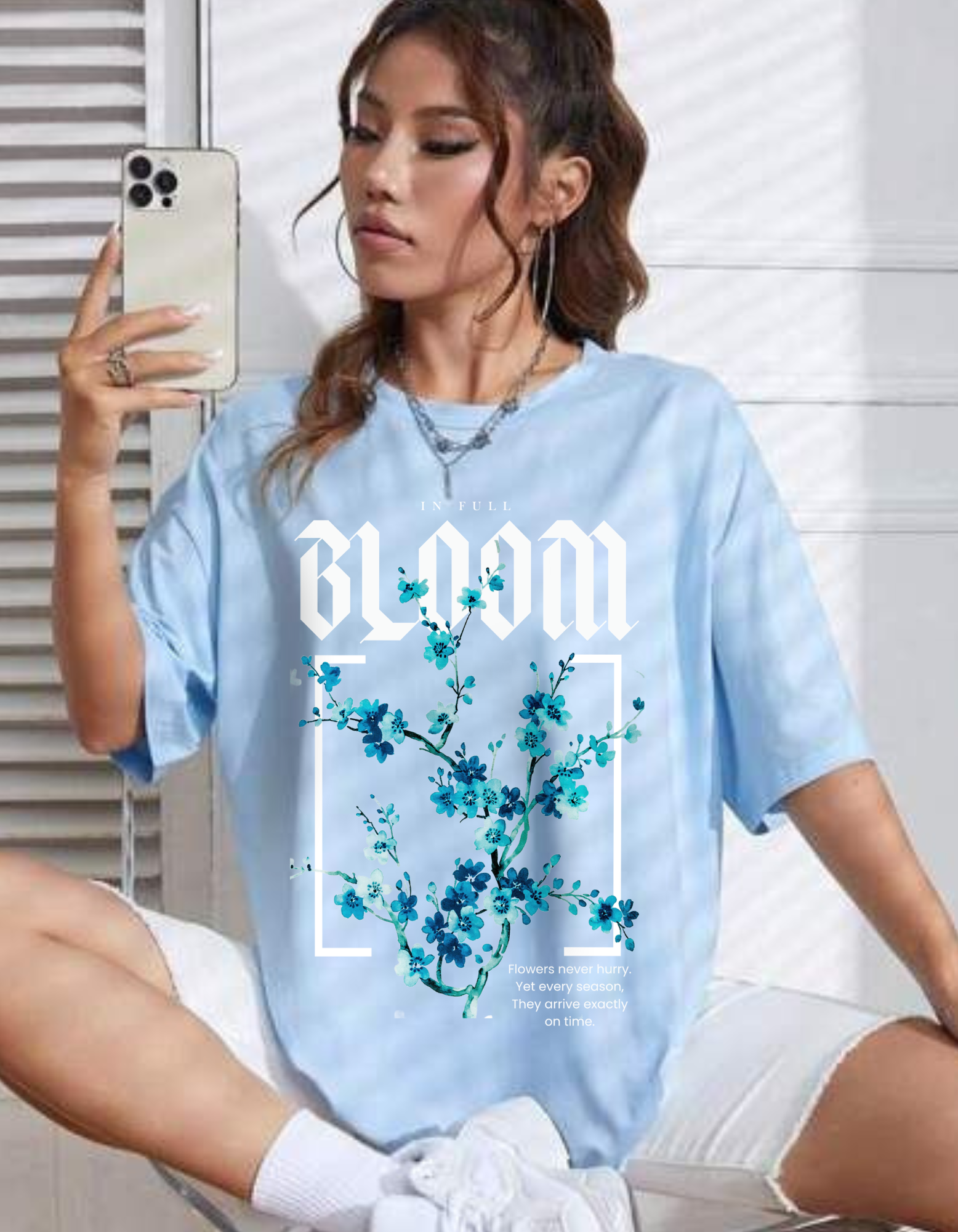 Women's  Oversized Full Bloom T-Shirt