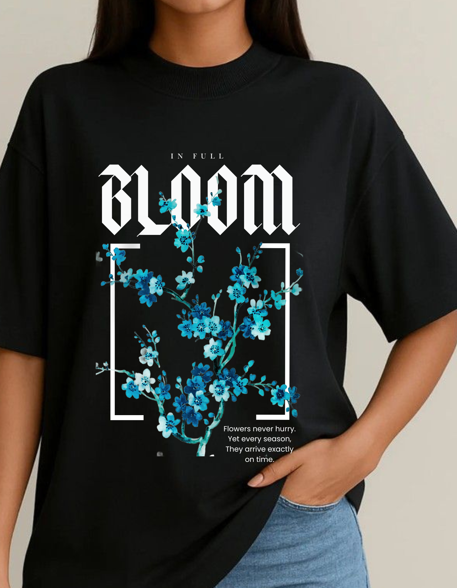 Women's  Oversized Full Bloom T-Shirt