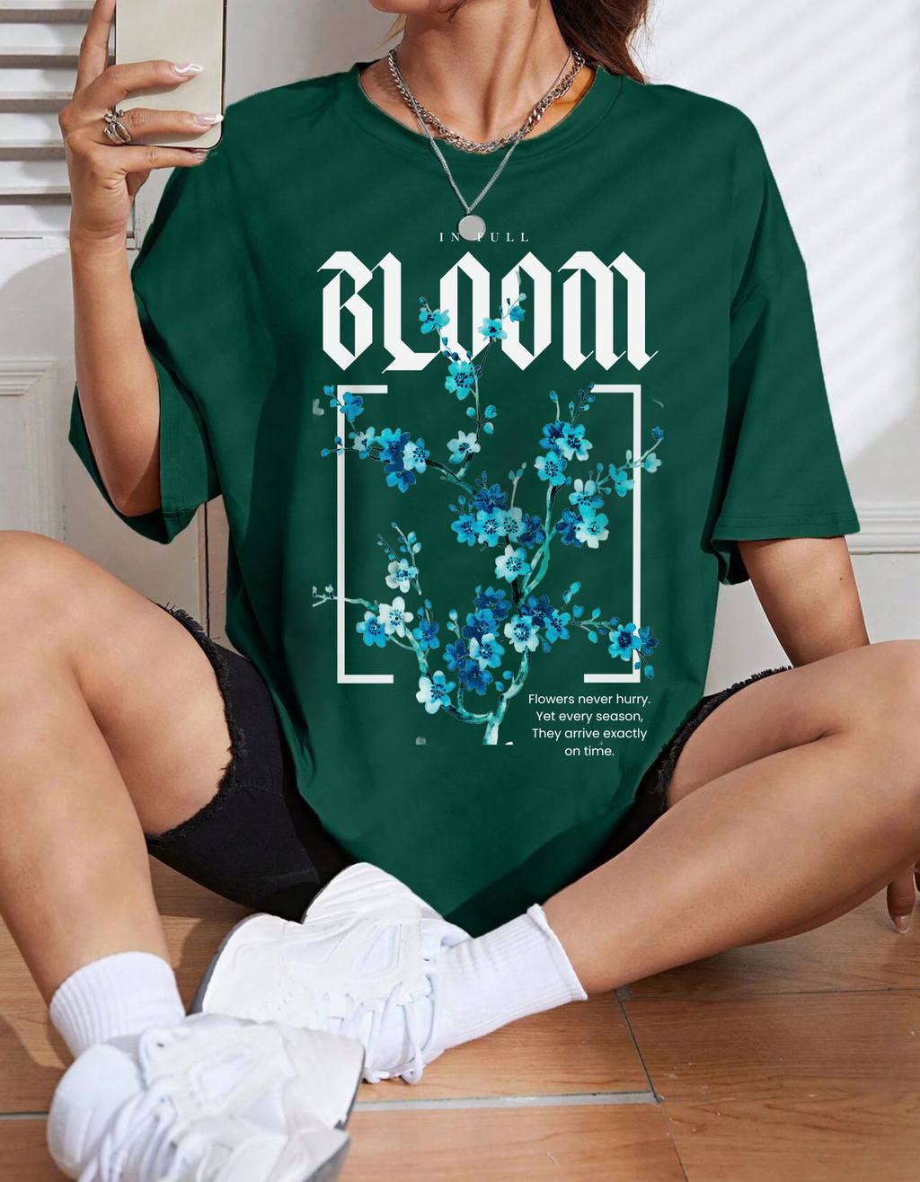 Women's  Oversized Full Bloom T-Shirt