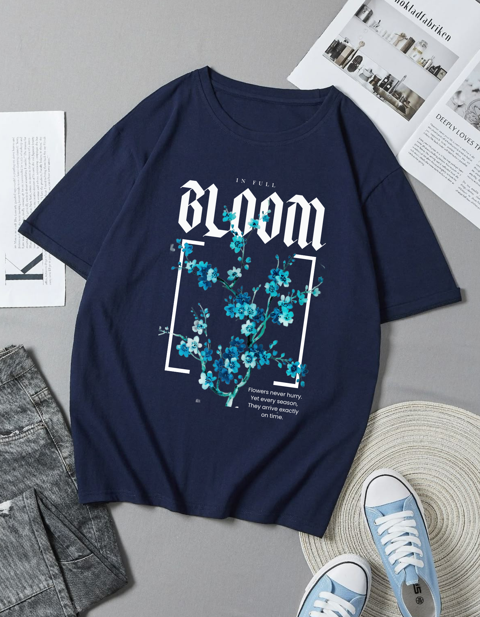 Women's  Oversized Full Bloom T-Shirt