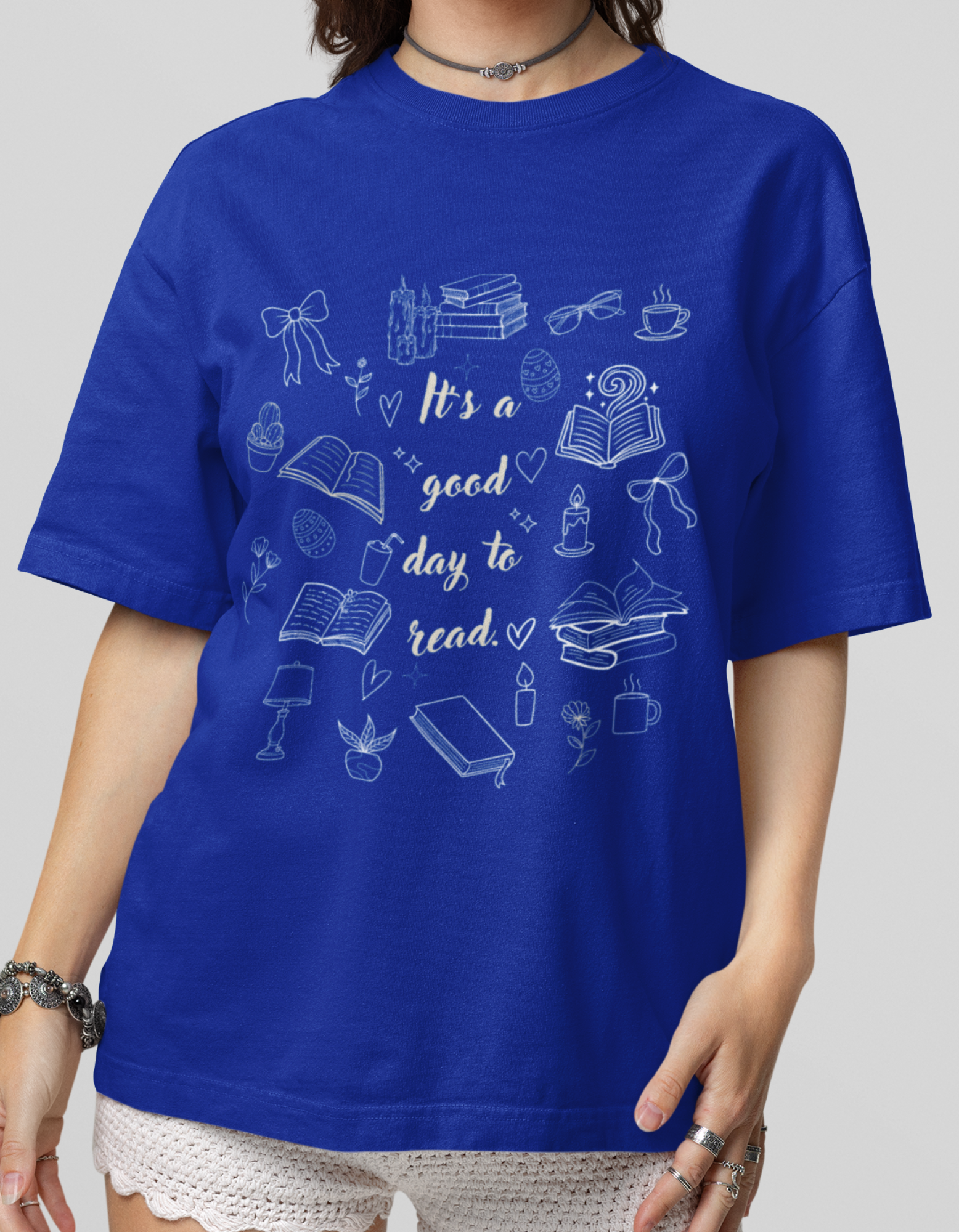 Women's Oversized Books Lovers T-Shirt