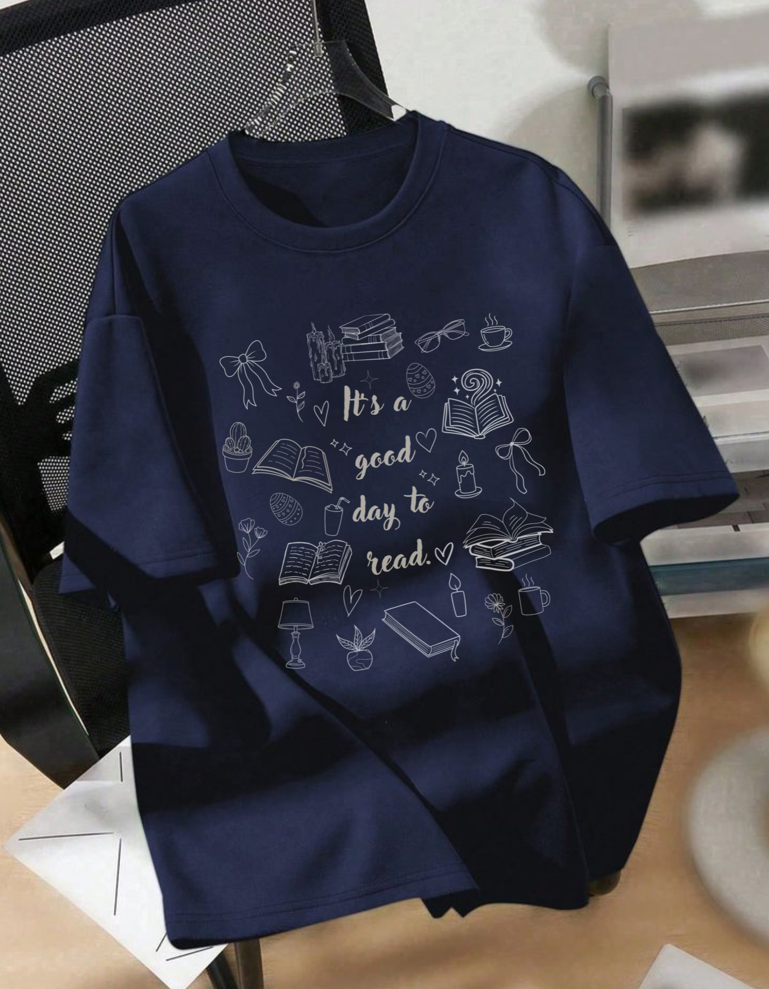 Women's Oversized Books Lovers T-Shirt