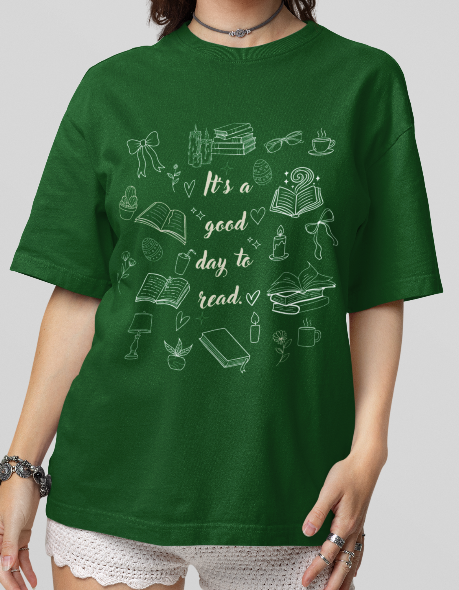 Women's Oversized Books Lovers T-Shirt