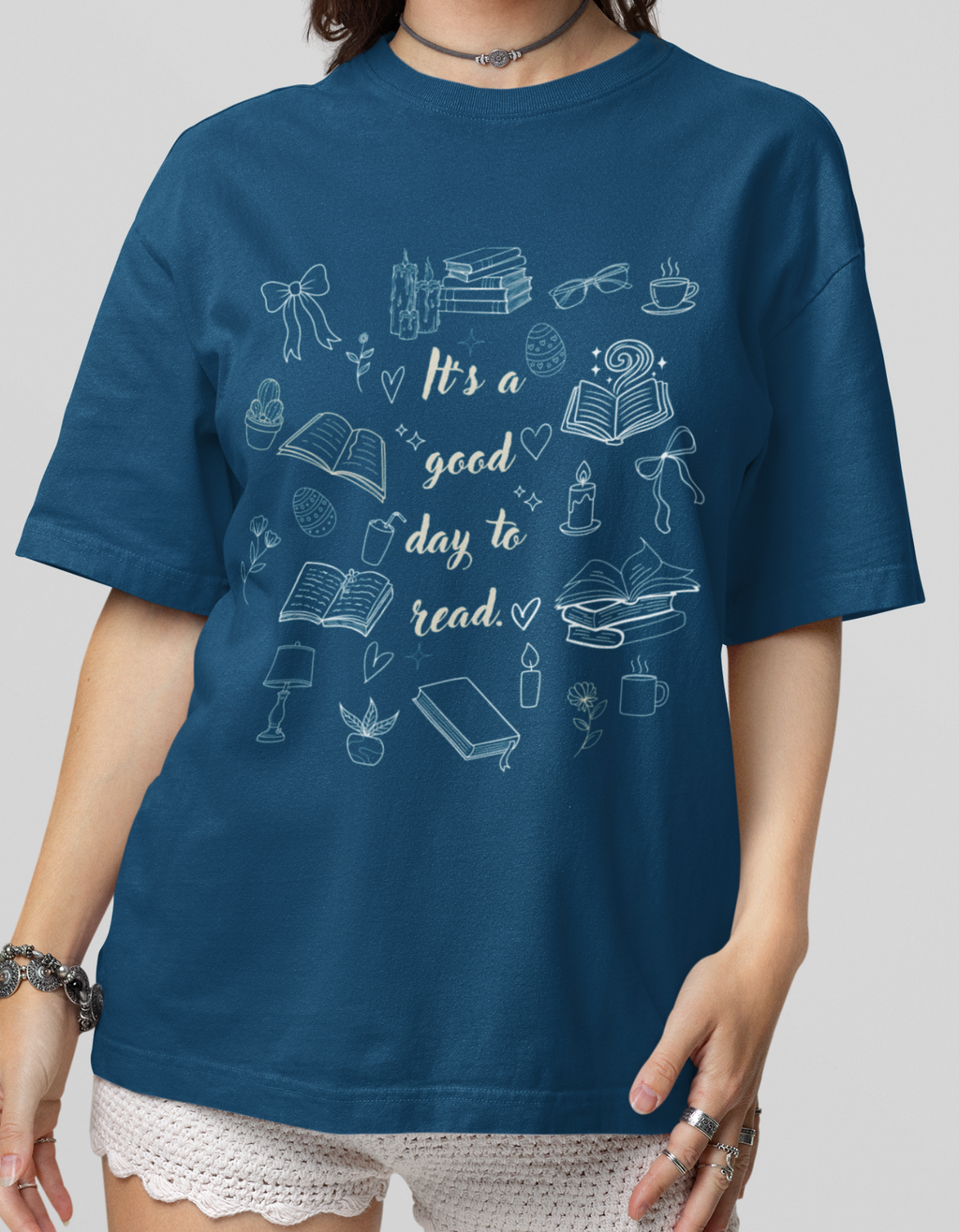 Women's Oversized Books Lovers T-Shirt