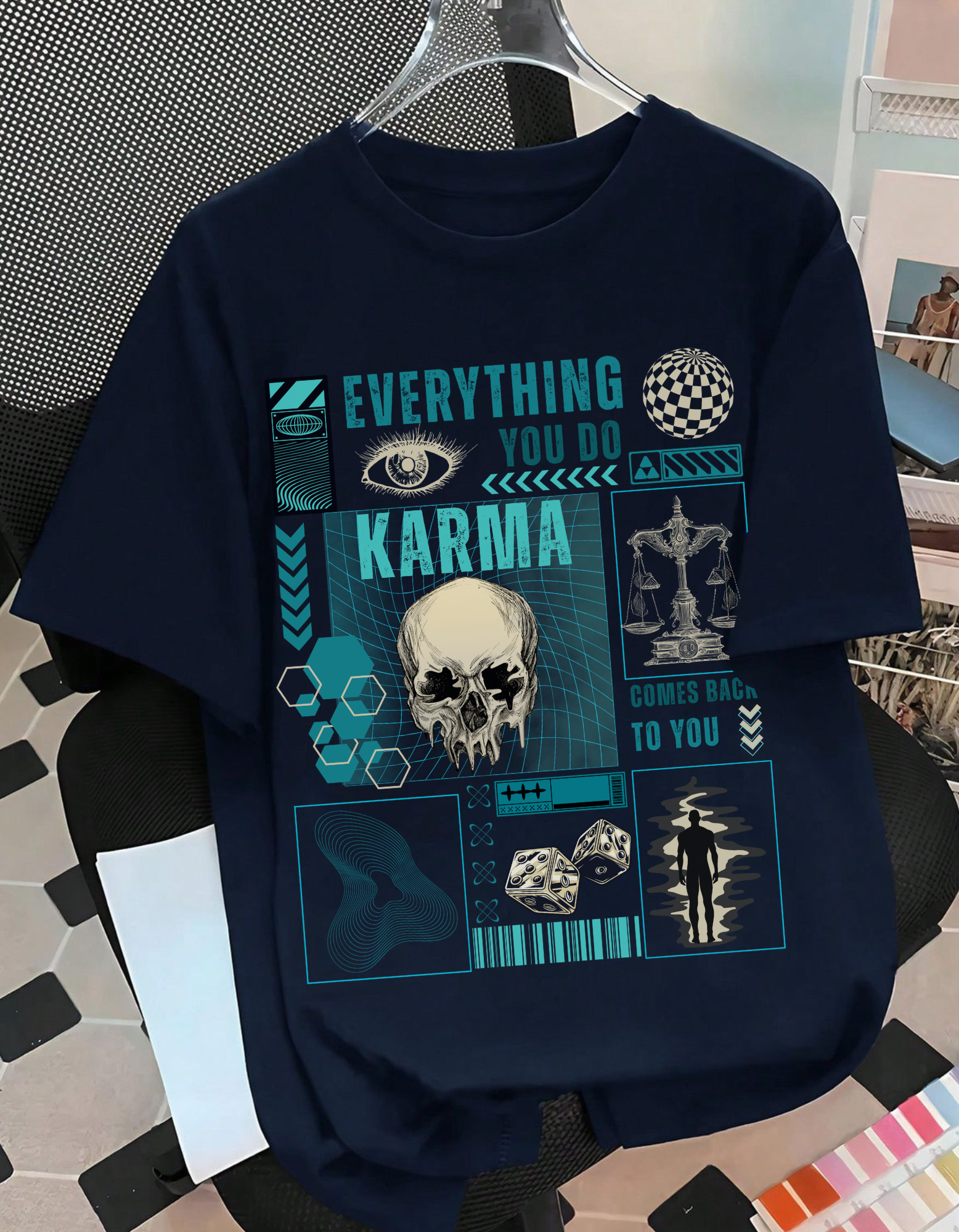 Unisex Oversized Karma Printed T-Shirt