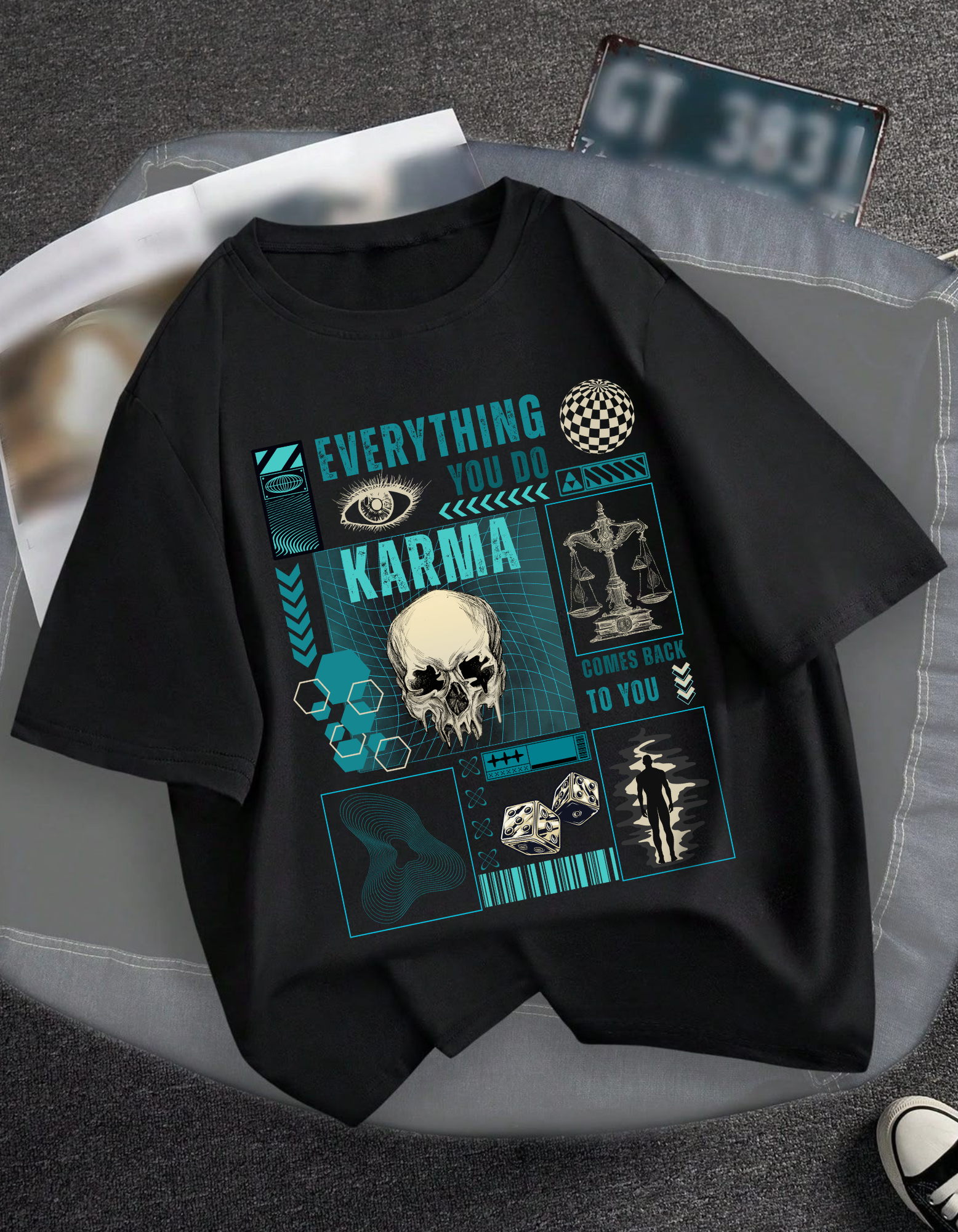Unisex Oversized Karma Printed T-Shirt