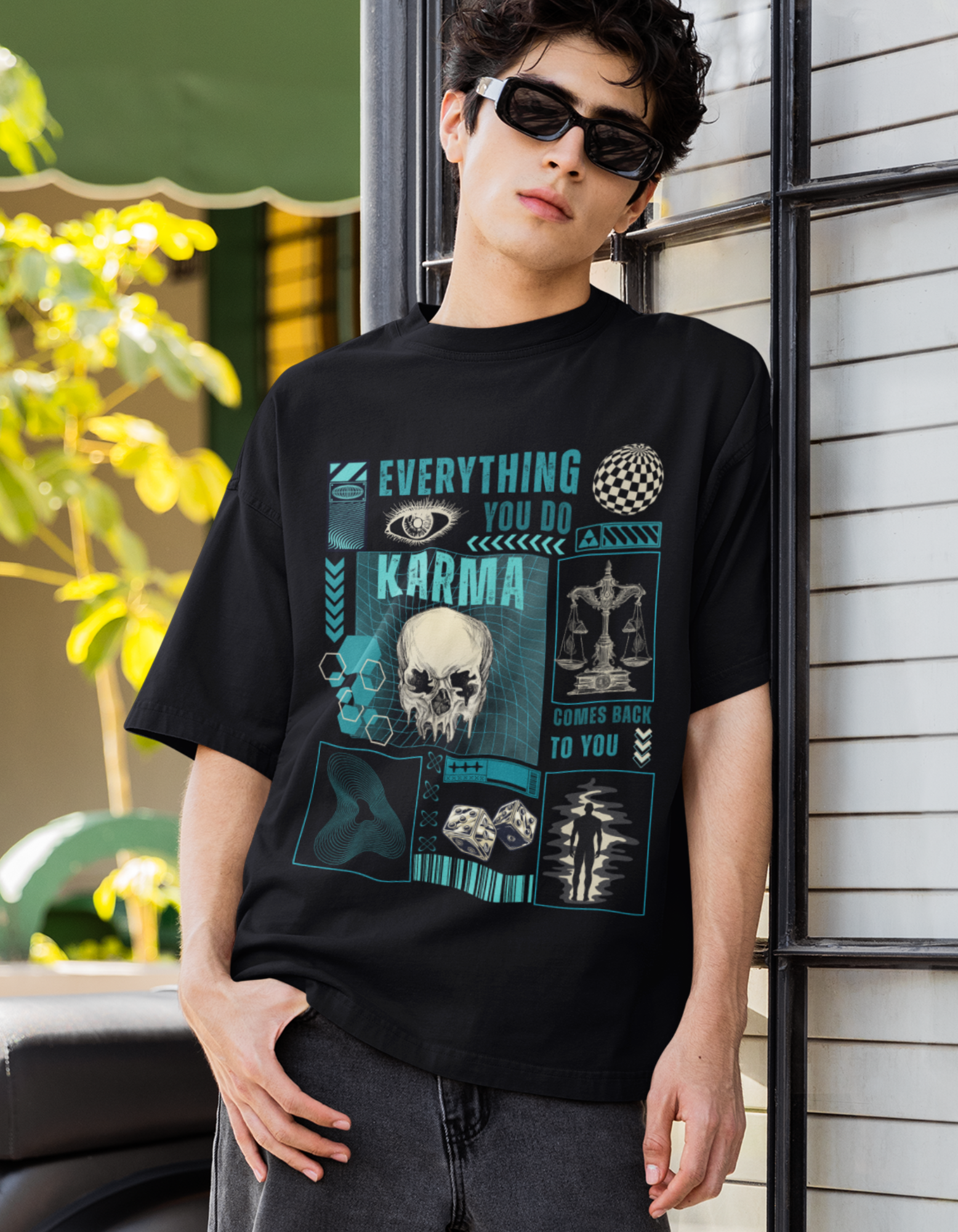 Unisex Oversized Karma Printed T-Shirt