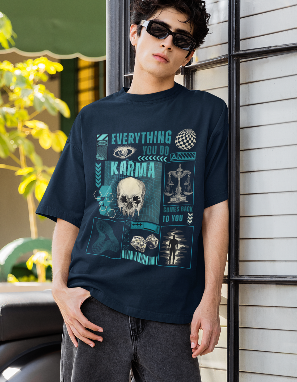 Unisex Oversized Karma Printed T-Shirt