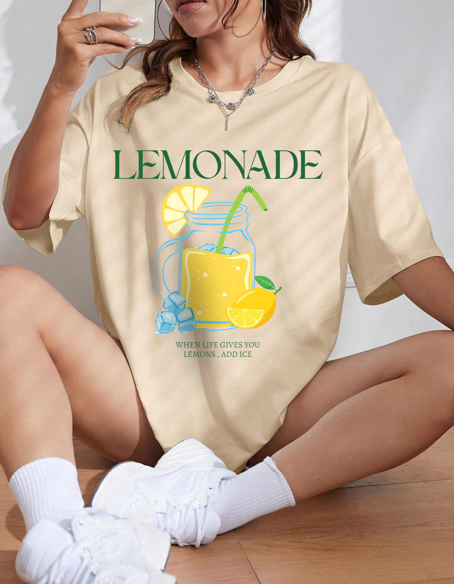 Unisex Oversized Lemonade Printed T-Shirt