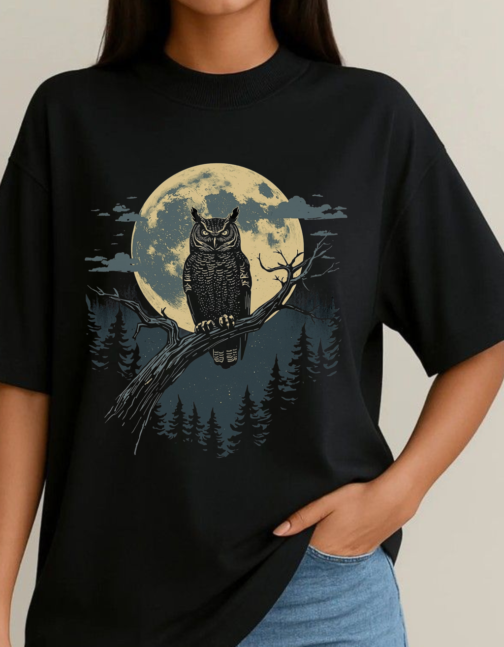 Unisex Oversized Night Owl T-Shirt