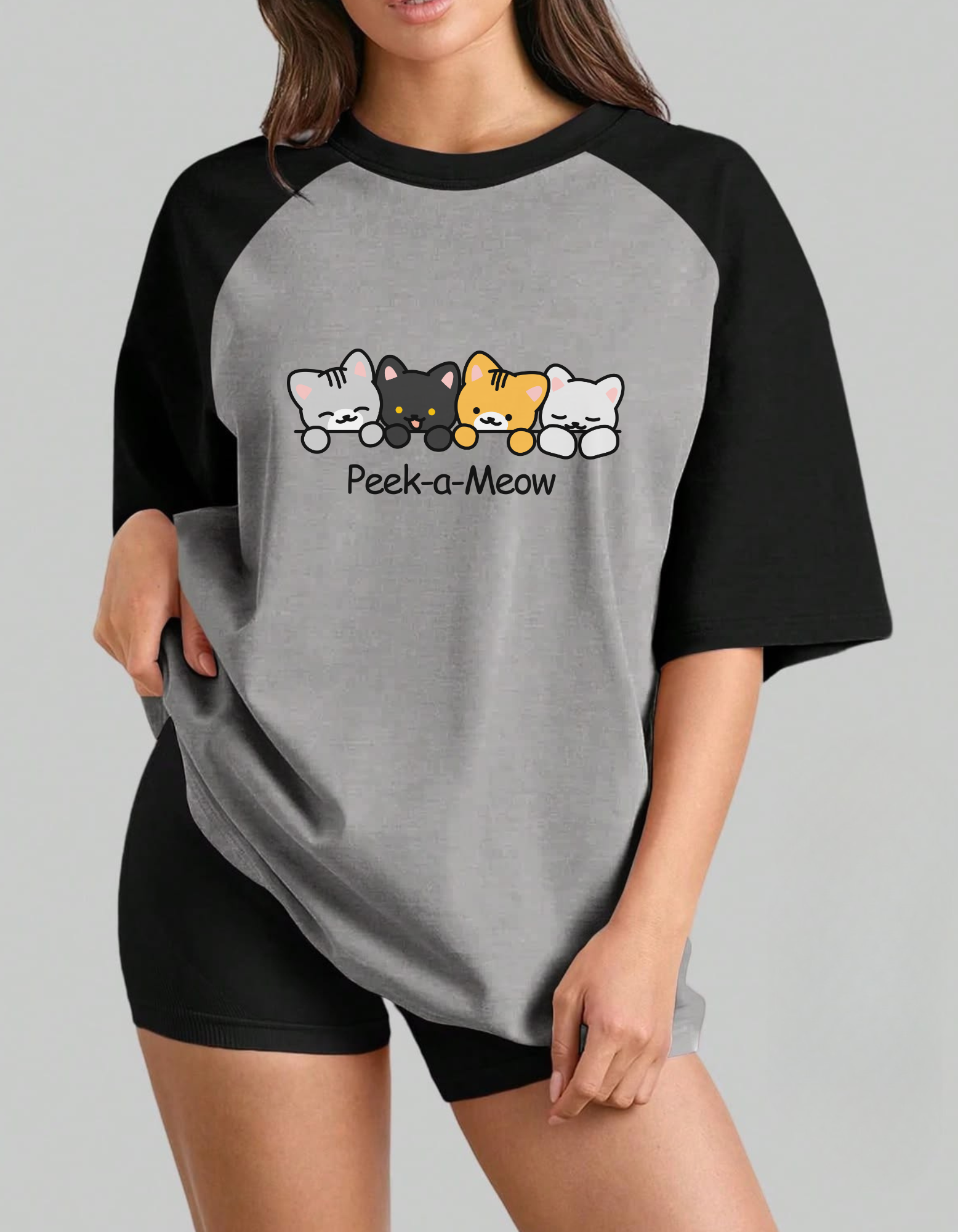 Women's Meow Oversized Raglan