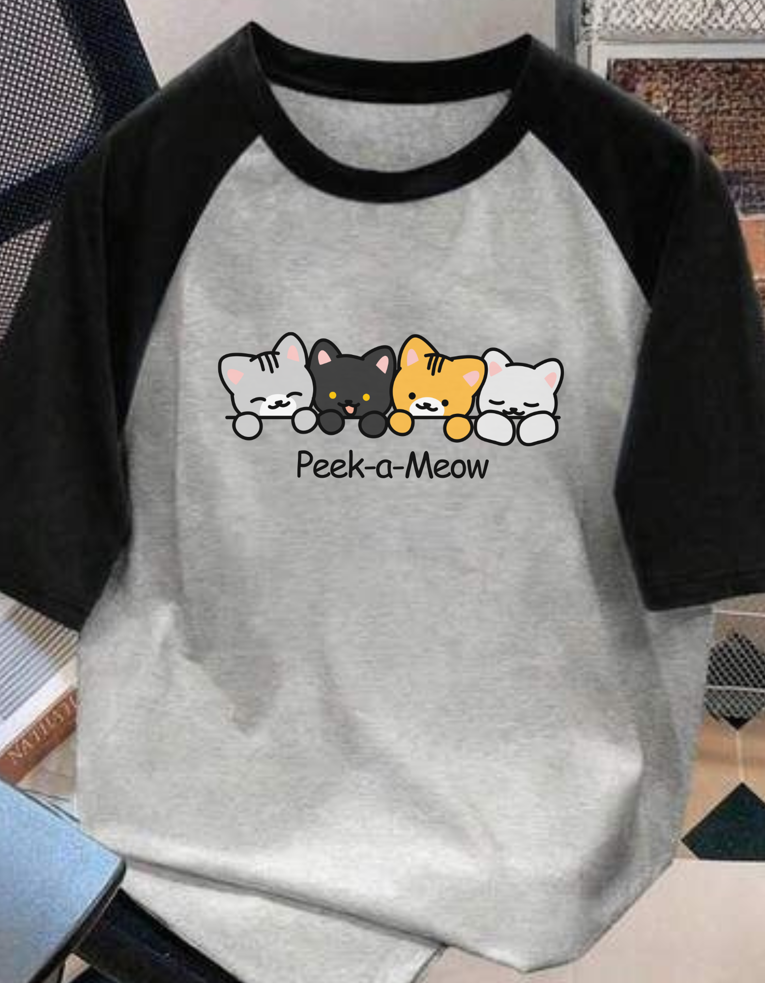 Women's Meow Oversized Raglan