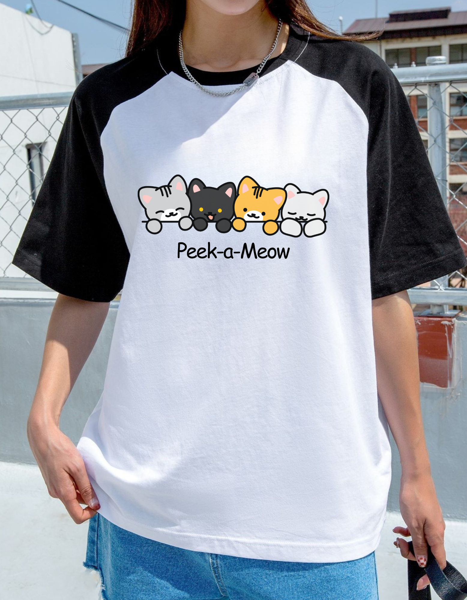Women's Meow Oversized Raglan