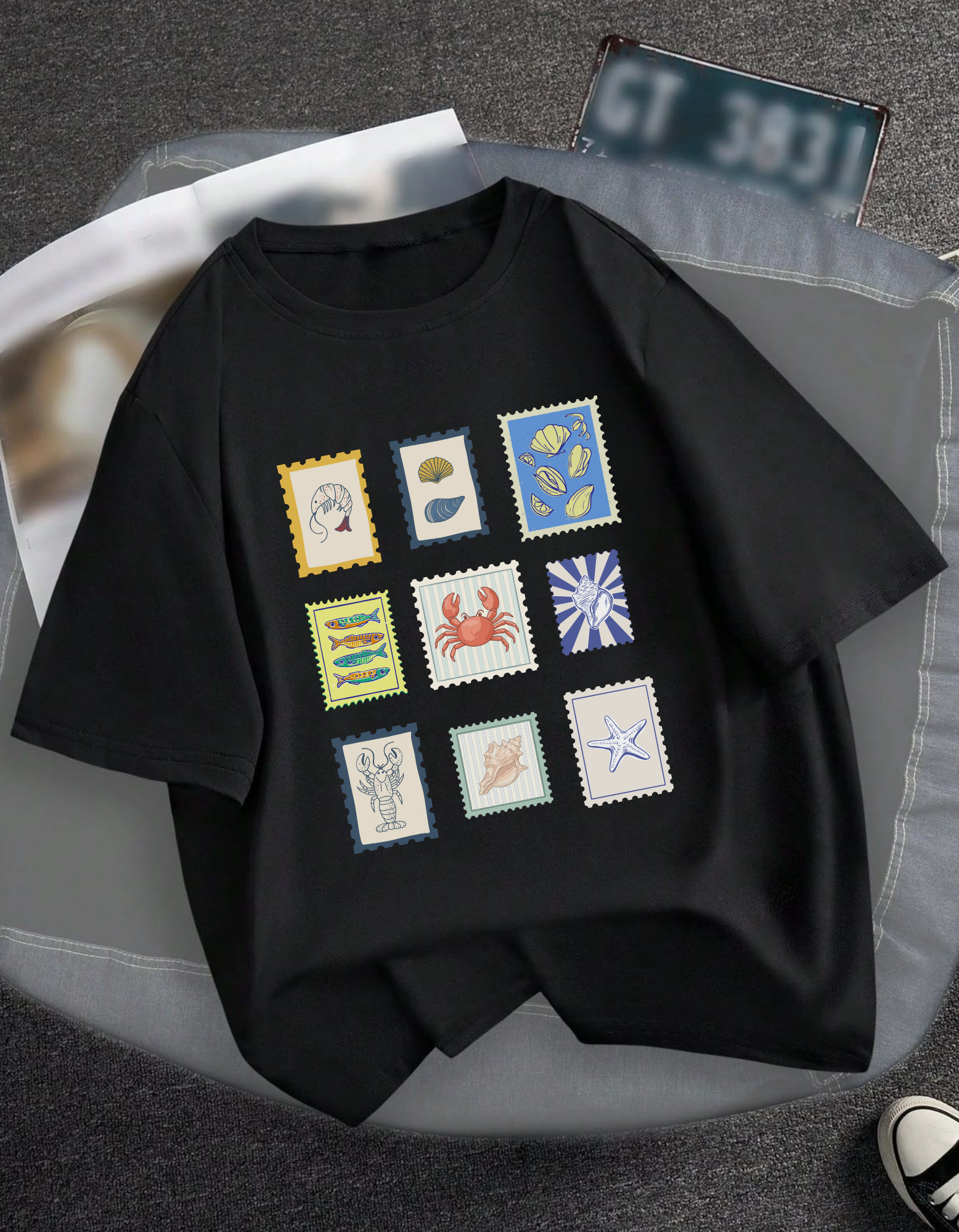 Unisex Oversized Sea Creatures T-Shirt