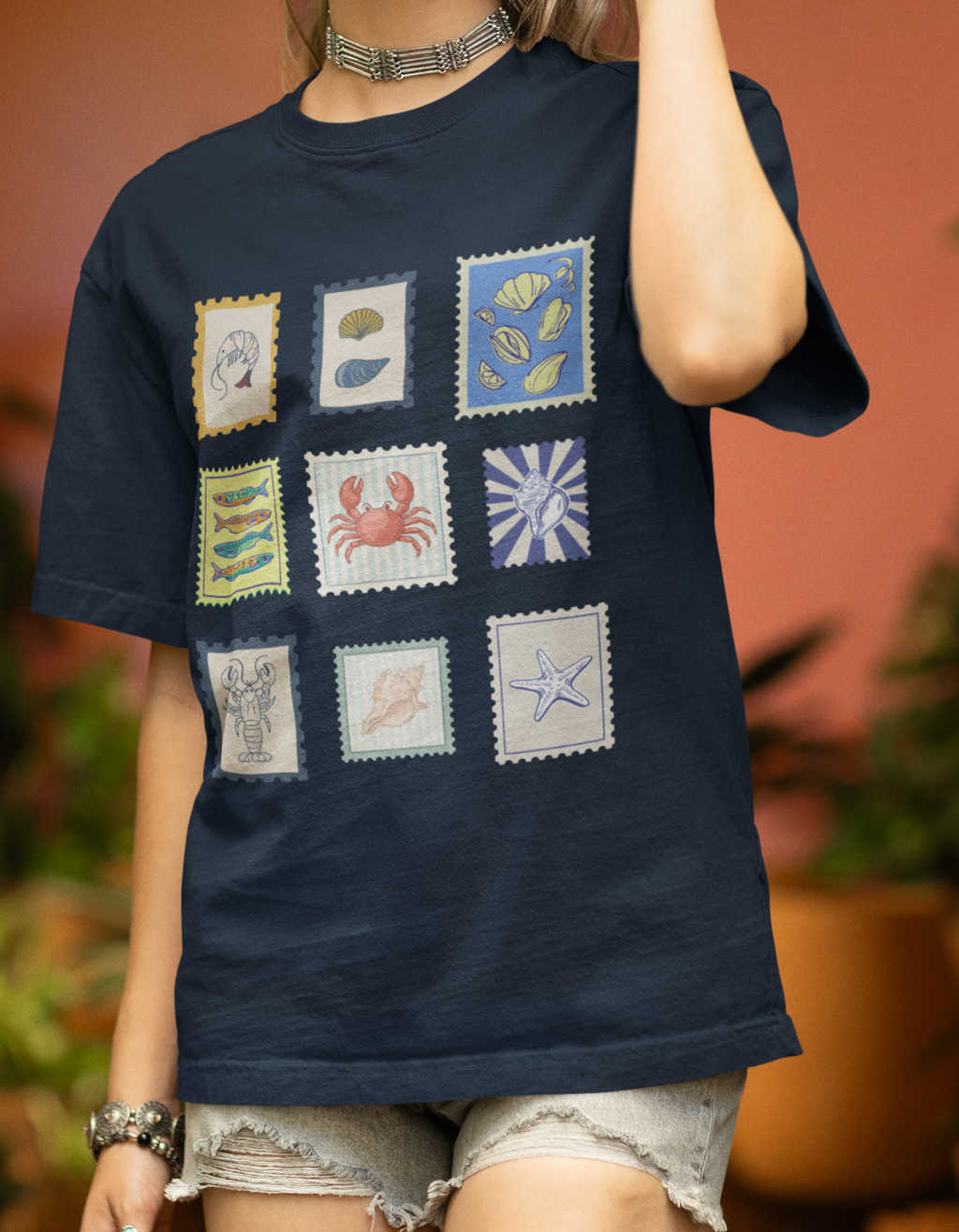 Unisex Oversized Sea Creatures T-Shirt