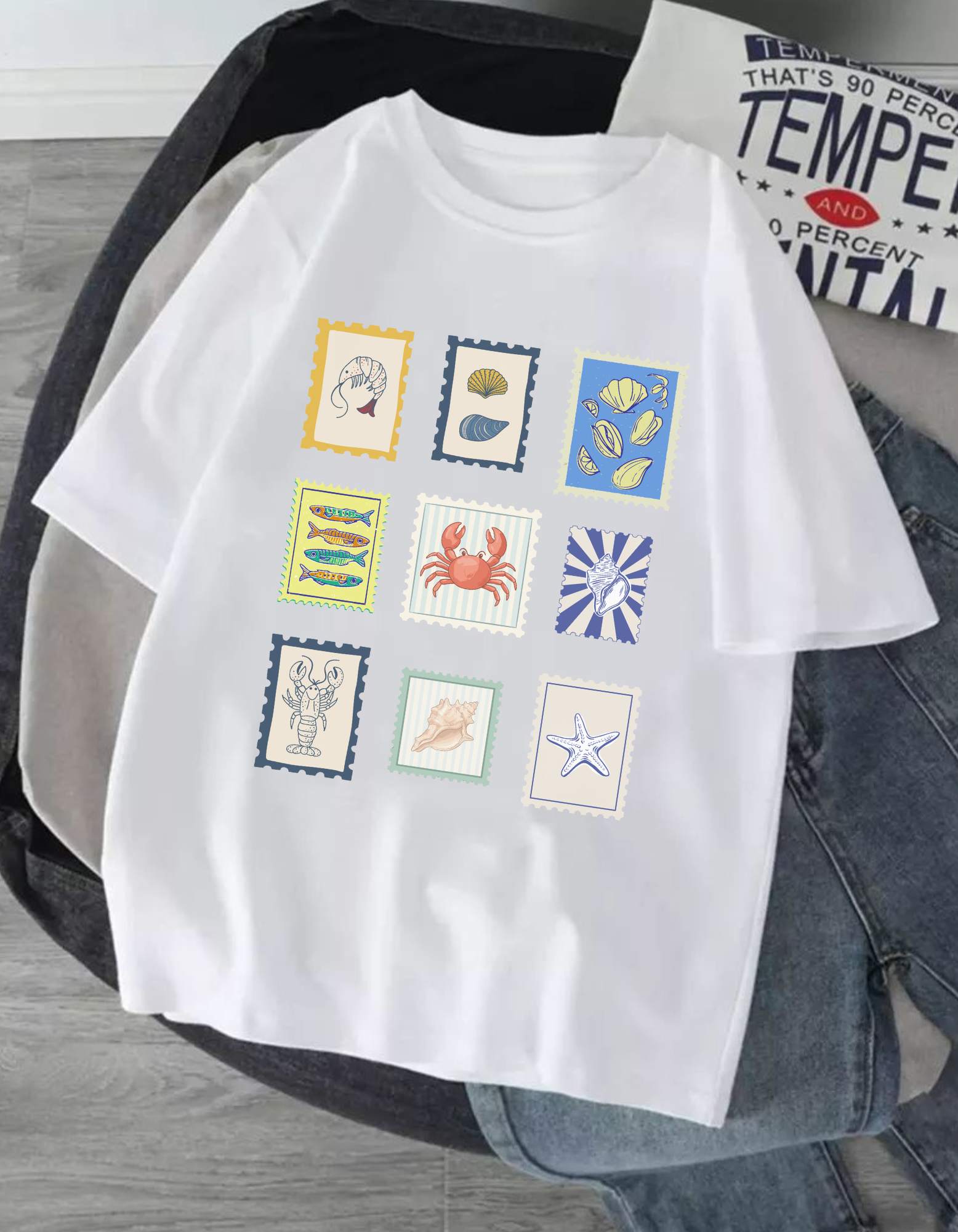Unisex Oversized Sea Creatures T-Shirt