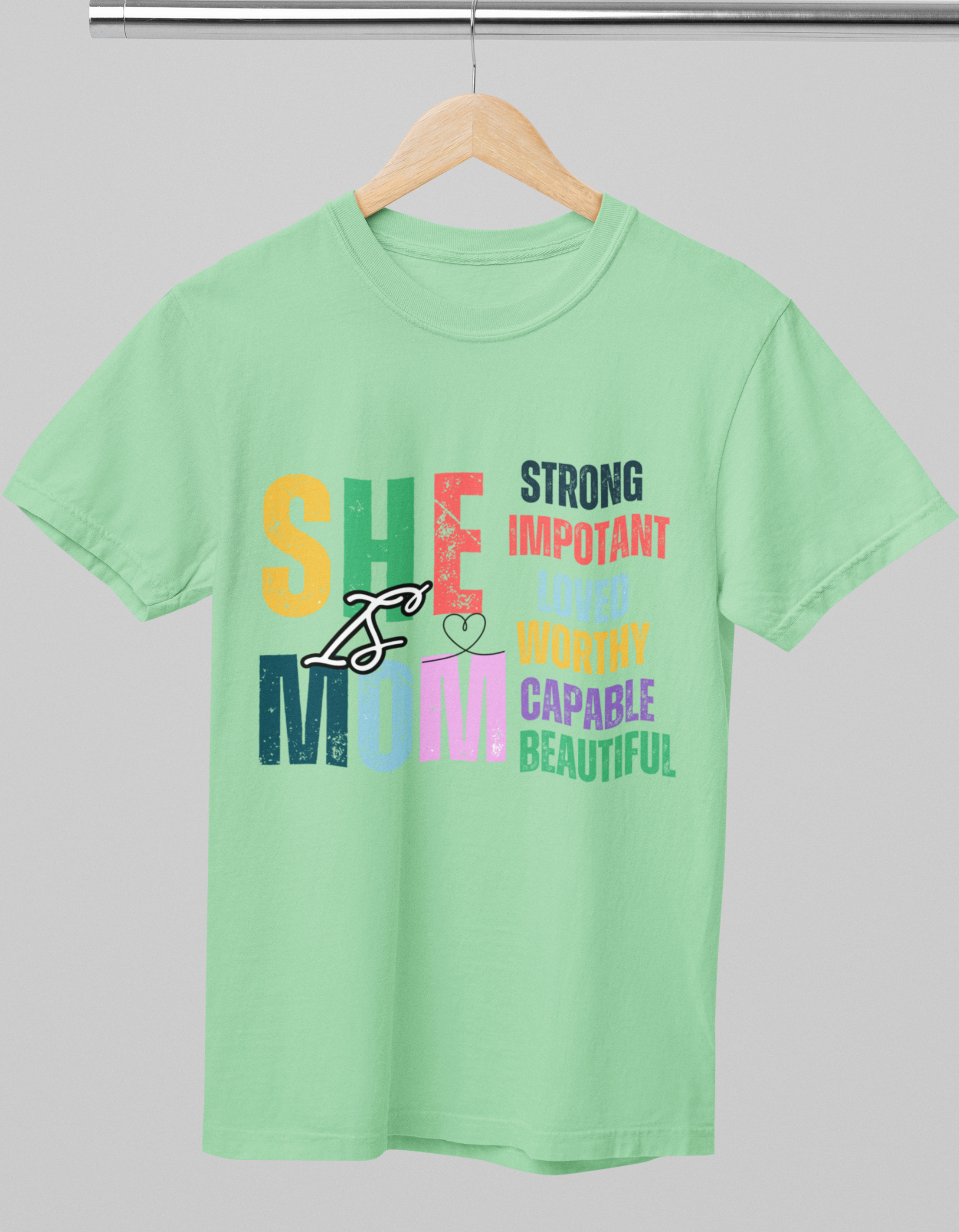 "She Is Mom" Crew T-Shirt