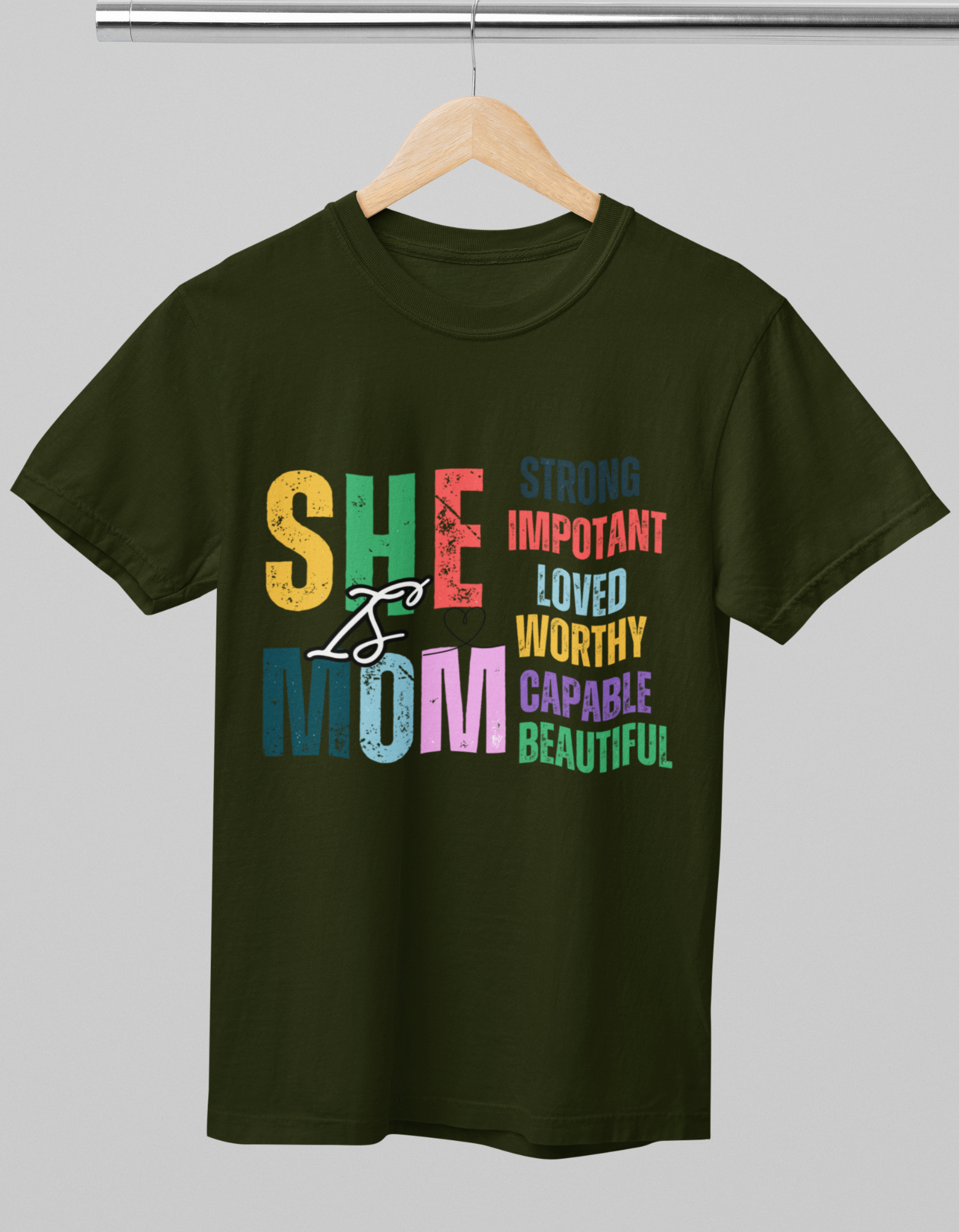 "She Is Mom" Crew T-Shirt