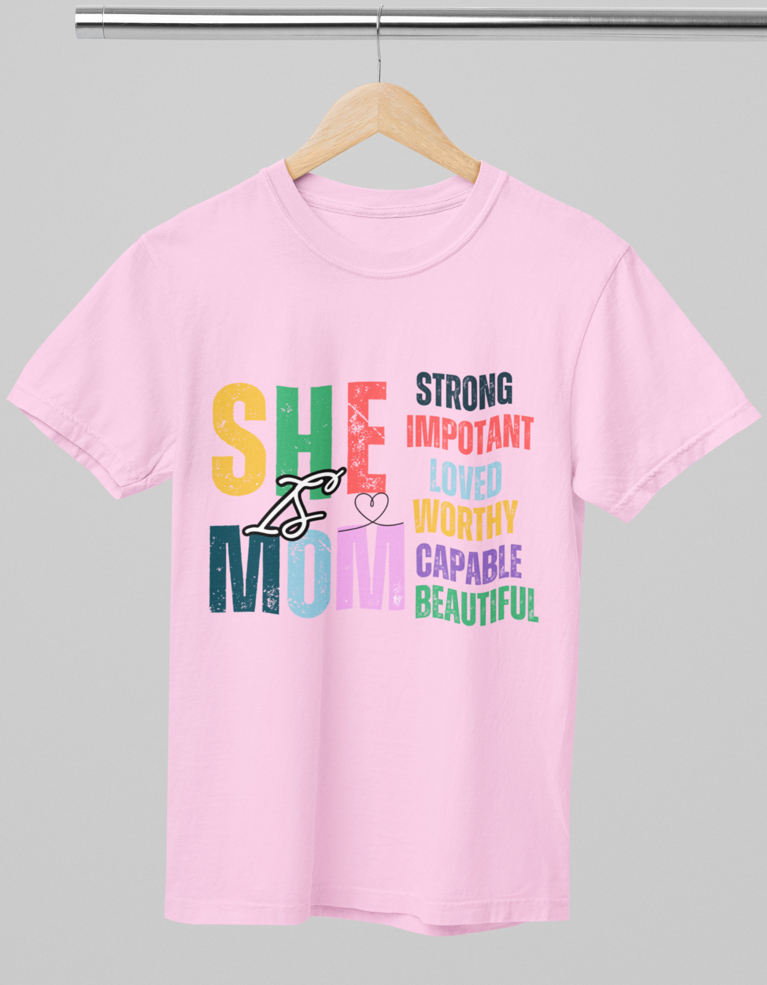 "She Is Mom" Crew T-Shirt