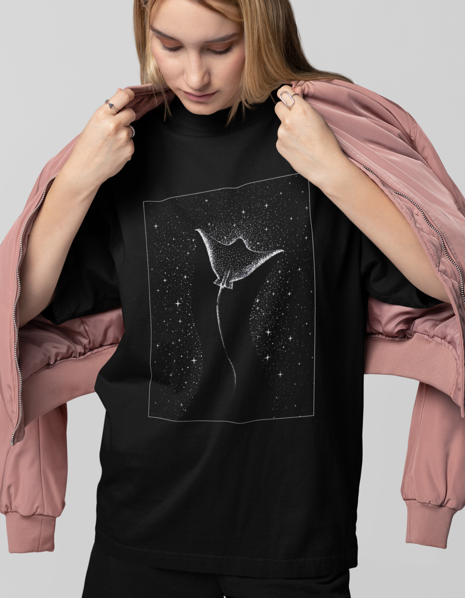 women's Oversized Stingray printed T-Shirt
