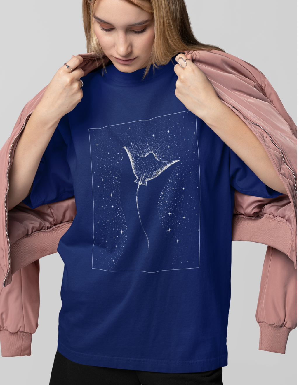 women's Oversized Stingray printed T-Shirt