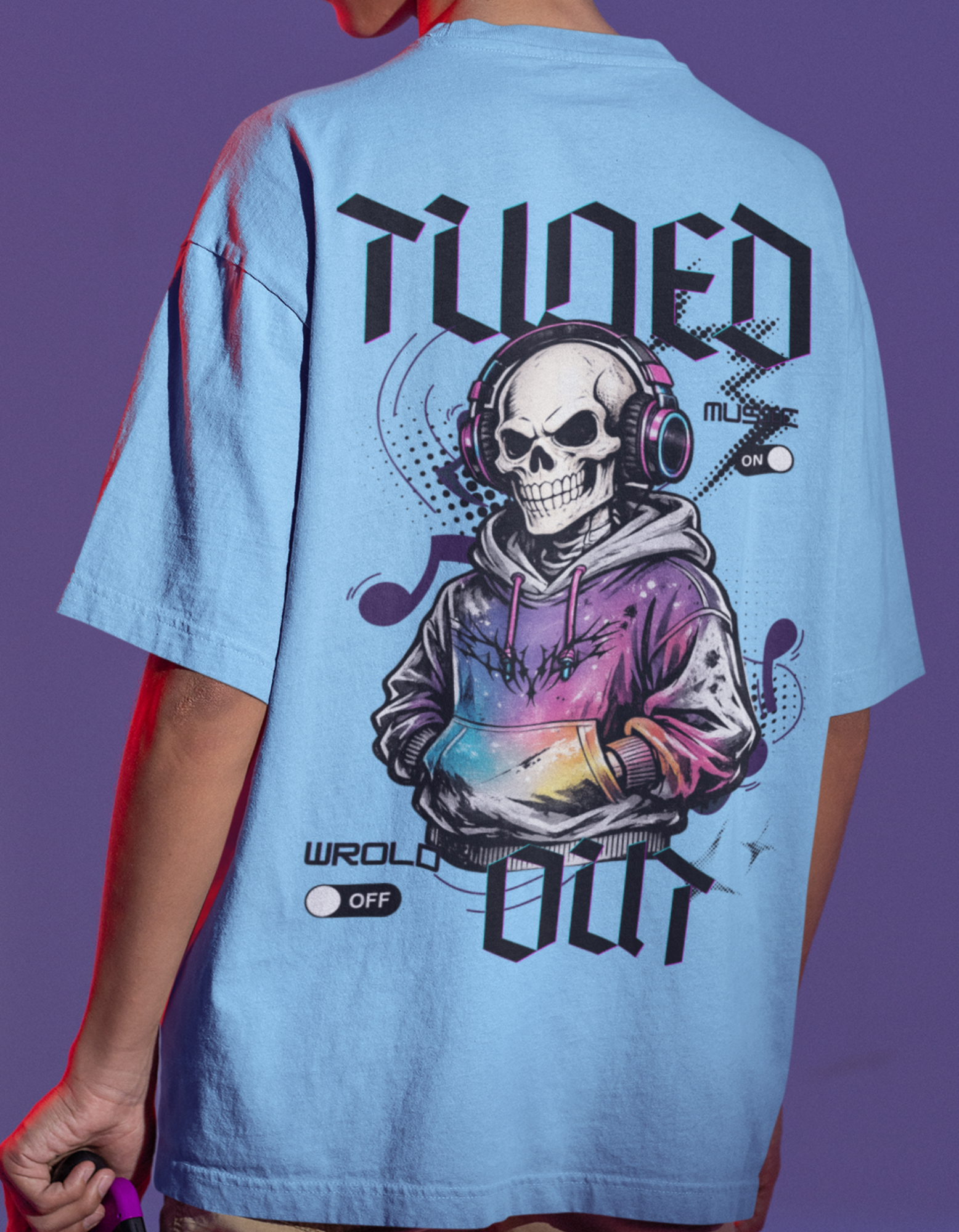 Men's Tuned out Printed Oversized Tee