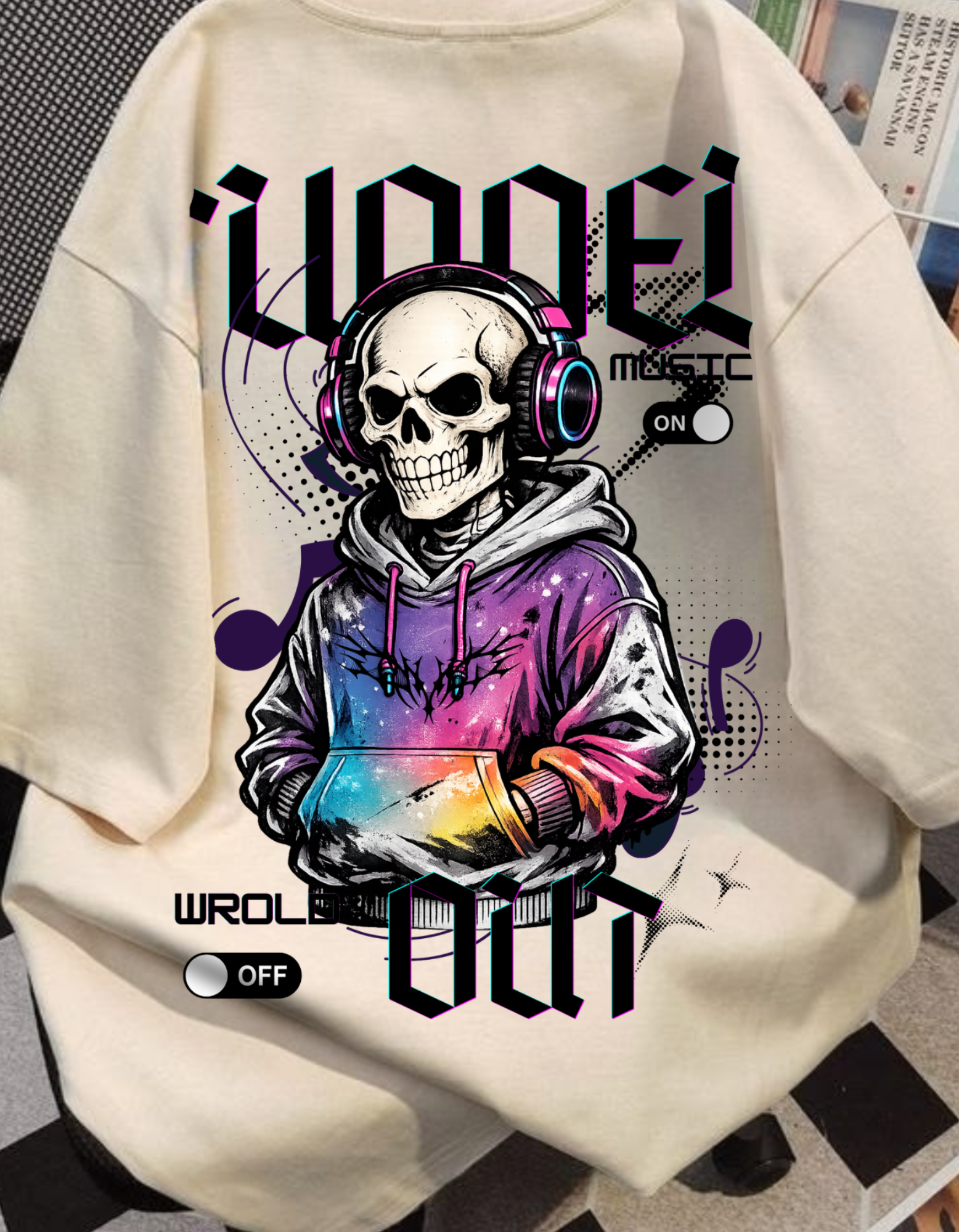 Men's Tuned out Printed Oversized Tee