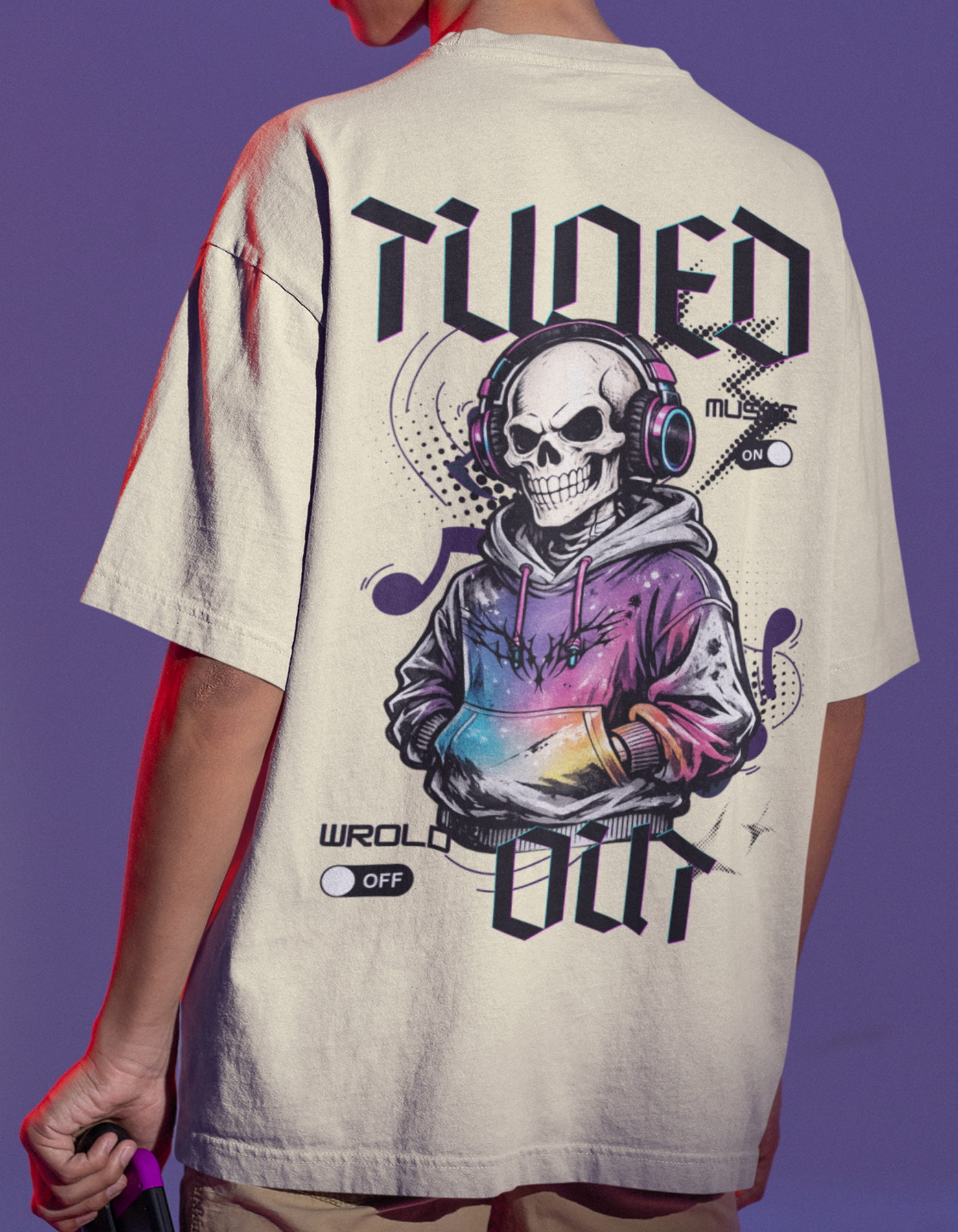 Men's Tuned out Printed Oversized Tee