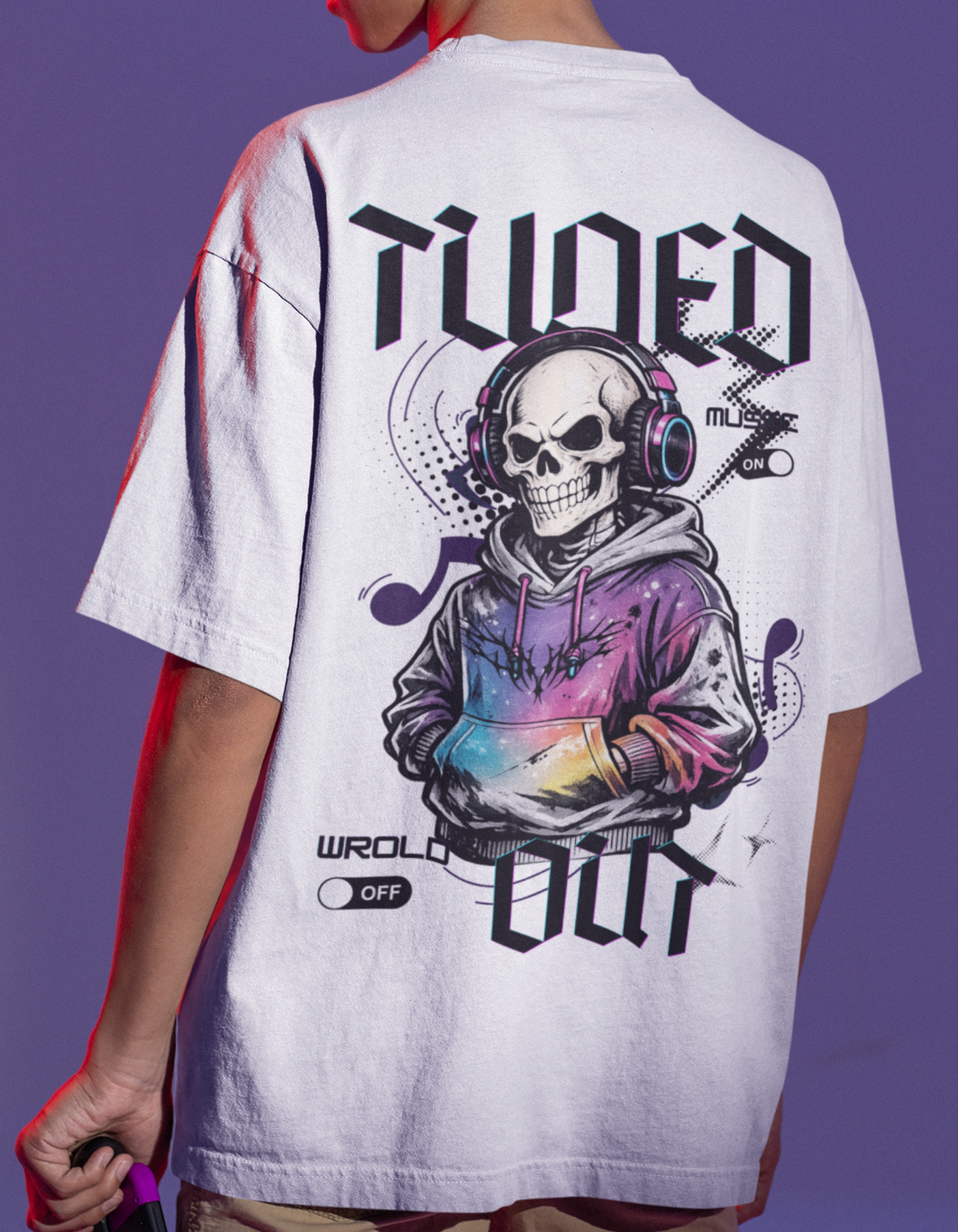 Men's Tuned out Printed Oversized Tee